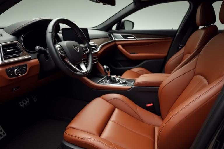 Photo après: intérieur de voiture méticuleusement nettoyé et restauré.